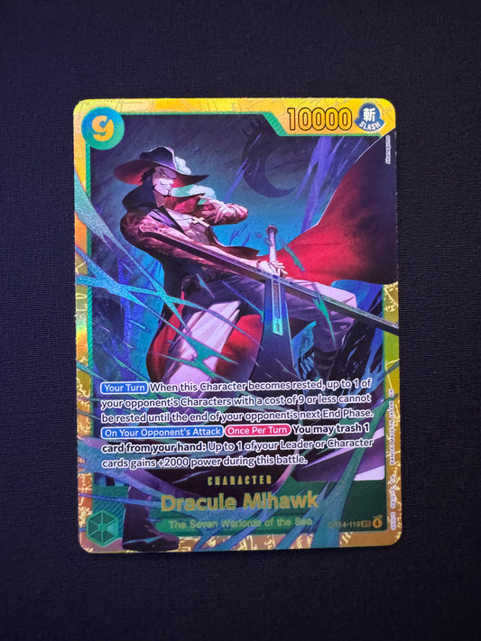 The Azure Sea’s Seven Dracule Mihawk OP14-119 SEC English