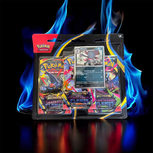 Pokemon TCG ME02 PHANTASMAL FLAMES 3 PACK BLISTER CASE Factory Sealed